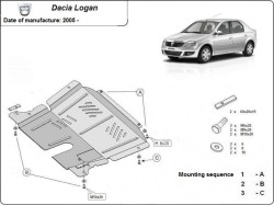 Unterfahrschutz Motorschutz DACIA LOGAN Pickup (US_) all - Stahl