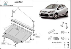 Unterfahrschutz Motorschutz MAZDA 2 Saloon (DE_) - Stahl