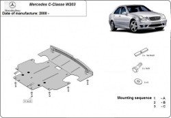 Unterfahrschutz Motorschutz MERCEDES-BENZ C-CLASS Saloon (W203) 2.0 | Petrol - Stahl