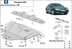 Unterfahrschutz Motorschutz PEUGEOT 406 Estate (8E/F) all - Stahl