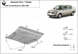 Unterfahrschutz Motorschutz RENAULT CLIO II VAN (SB0/1/2_) all - Stahl