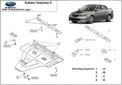Unterfahrschutz Motorschutz SUBARU IMPREZA Hatchback (GP_) - Stahl
