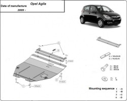 Unterfahrschutz Motorschutz OPEL AGILA - Stahl