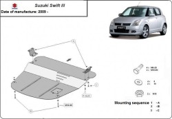 Unterfahrschutz Motorschutz SUZUKI SWIFT III (FZ, NZ) - Stahl