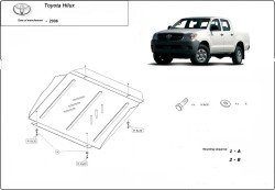Unterfahrschutz Motorschutz TOYOTA HILUX VI Pickup (_N1_) - Stahl