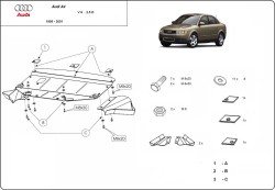 Unterfahrschutz Motorschutz AUDI A6 C5 Avant/Estate (4B) - Stahl