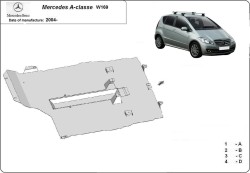 Unterfahrschutz Motorschutz MERCEDES-BENZ A-CLASS (W169) all - Stahl