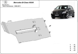 Unterfahrschutz Motorschutz MERCEDES-BENZ B-CLASS (W245) - Stahl