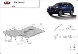 Schutz für Differential und Getriebeschutz KIA SORENTO I SUV - Stahl