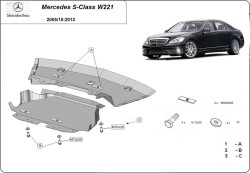 Unterfahrschutz Motorschutz MERCEDES-BENZ S-CLASS COUPE (C216) - Stahl