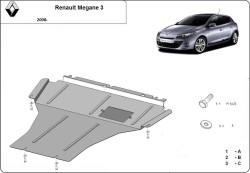 Unterfahrschutz Motorschutz RENAULT MEGANE III Hatchback (BZ0/1_) - Stahl