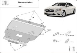 Unterfahrschutz Motorschutz MERCEDES-BENZ CLA Coupe (C117) - Stahl