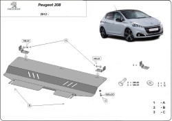 Unterfahrschutz Motorschutz PEUGEOT 208 Box (CR_) - Stahl