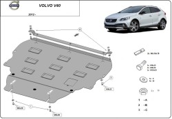Unterfahrschutz VOLVO V40 Hatchback (525, 526) - Blech