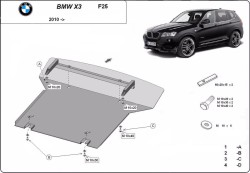 Unterfahrschutz Motorschutz BMW X3 (F25) - Stahl