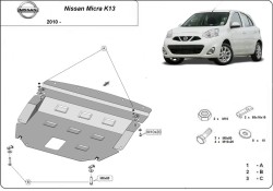 Unterfahrschutz Motorschutz NISSAN MICRA IV (K13_) all - Stahl