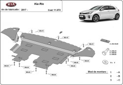 Unterfahrschutz Motorschutz KIA RIO IV Hatchback Van (YB, SC, FB) - Stahl