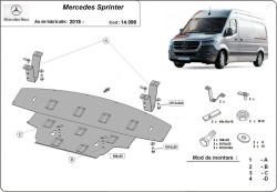 Unterfahrschutz Motorschutz MERCEDES-BENZ SPRINTER 3,5-t Platform/Chassis (907, 910) - Stahl