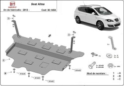 Unterfahrschutz Motorschutz AUDI A3 (8V1, 8VK) - Stahl