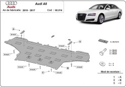 Unterfahrschutz Motorschutz AUDI A8 (4H2, 4H8, 4HC, 4HL) - Stahl