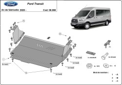 Unterfahrschutz Motorschutz FORD TRANSIT V363 Platform/Chassis (FED, FFD) - Stahl