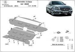 Unterfahrschutz Motorschutz MERCEDES-BENZ C-CLASS (W205) - Stahl