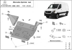 Unterfahrschutz Motorschutz MERCEDES-BENZ SPRINTER CLASSIC 4,6-t Bus (909) - Stahl