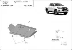 Unterfahrschutz Motorschutz TOYOTA HILUX VIII Pickup (_N1_) - Stahl