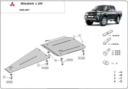Schutz für Differential und Getriebeschutz MITSUBISHI L 200 Platform/Chassis (K6_T, K7_T) - Stahl