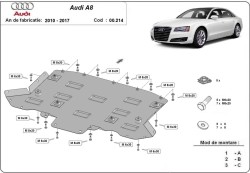 Getriebeschutz AUDI A8 (4H2, 4H8, 4HC, 4HL) - Stahl
