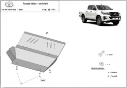 Schutz für Kühler TOYOTA HILUX VIII Platform/Chassis (_N1_) - Stahl